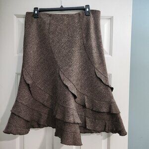Flared Layered Herringbone Skirt Size 10